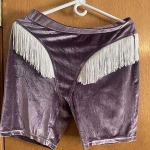 Fashion Brand Company soft velvet fringe shorts